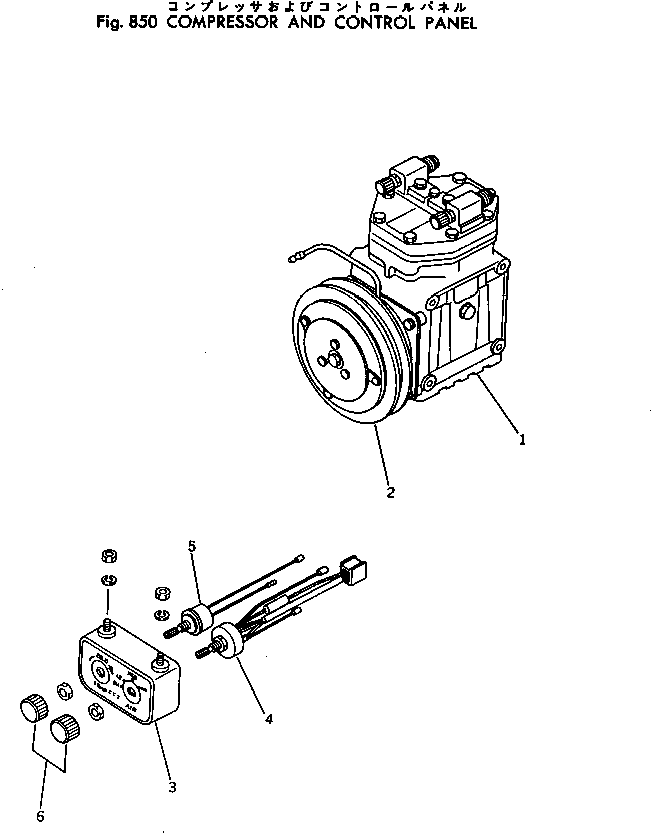 Excavators Komatsu / PC300-2 S/N 11001-UP(pc300-2c) / COMPRESSOR AND CONTROL PANEL(240300 : 850)