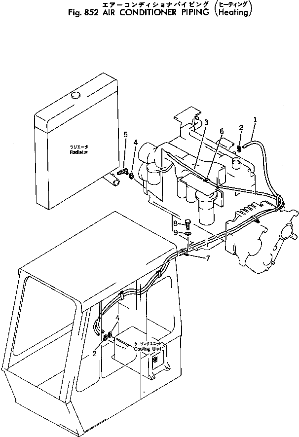 Komatsu parts book diagram for PC300-2 S/N 11001-UP: AIR CONDITIONER PIPING