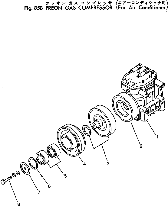 Excavators Komatsu / PC300-2 S/N 11001-UP(pc300-2c) / FREON GAS COMPRESSOR(240380 : 858)