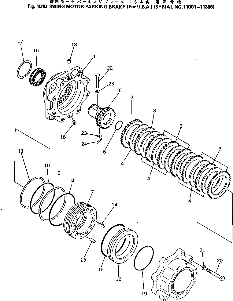 Excavators Komatsu / PC300-2 S/N 11001-UP(pc300-2c) / SWING MOTOR PARKING BRAKE (FOR U.S.A.)(#11001-11386)(270120 : 1810)