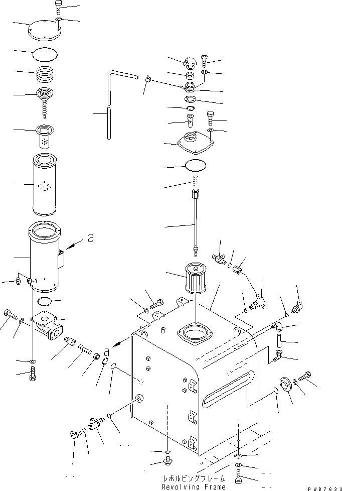Komatsu parts book diagram for PC300-6Z S/N 30001-UP (Custom Spec.): HYDRAULIC TANK (WITHOUT SENSOR)(#33001-)