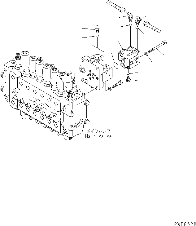 Komatsu parts book diagram for PC300-6Z S/N 30001-UP (Custom Spec.): MAIN VALVE (PLUG) (WITH DRIFT PRIVENTIVE)(#33001-)
