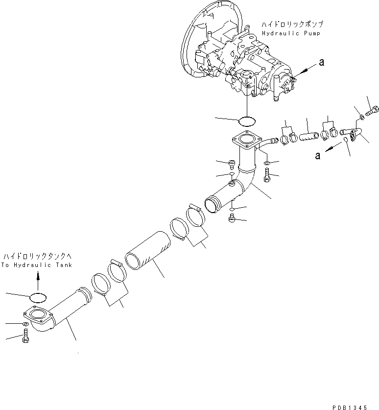 Komatsu parts book diagram for PC300-6Z S/N 30001-UP (Custom Spec.): SUCTION LINE(#30001-32999)
