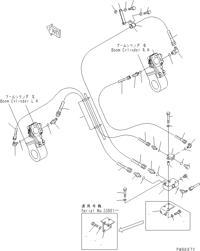 Komatsu parts book diagram for PC300-6Z S/N 30001-UP (Custom Spec.): BOOM BURST VALVE(#30850-)