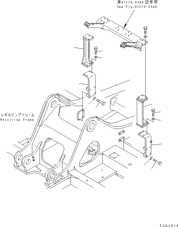 Komatsu parts book diagram for PC300-6Z S/N 30001-UP (Custom Spec.): ATTACHMENT LINE (1 ACTUATOR) (BRACKET)