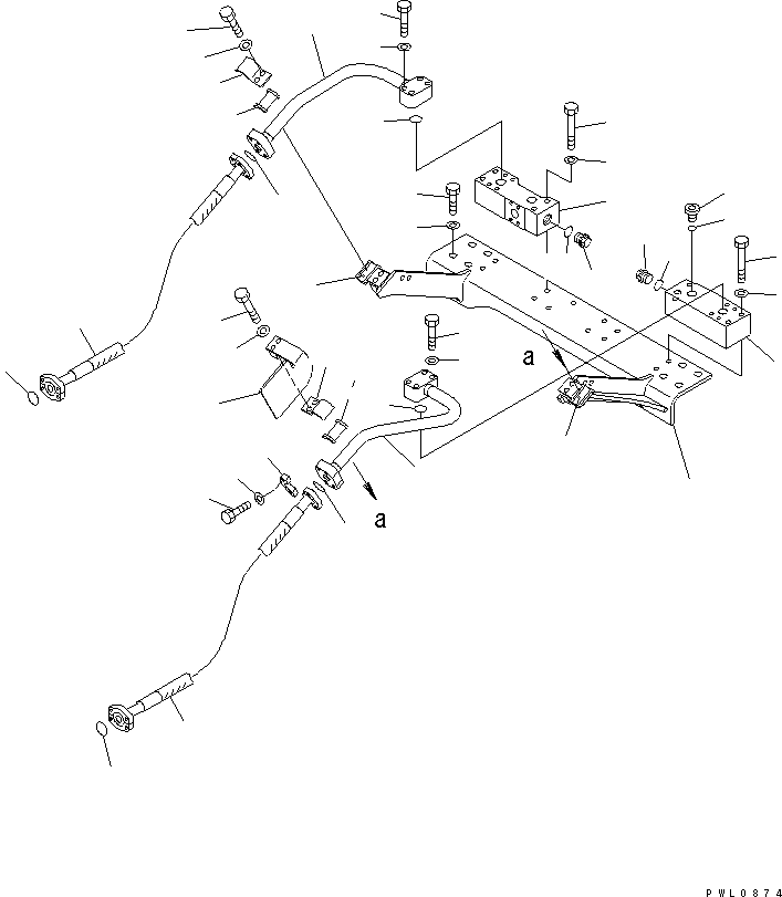 Komatsu parts book diagram for PC300-6Z S/N 30001-UP (Custom Spec.): ATTACHMENT LINE (CROSS VALVE AND BRACKET) (FOR BREAKER)(#33001-)
