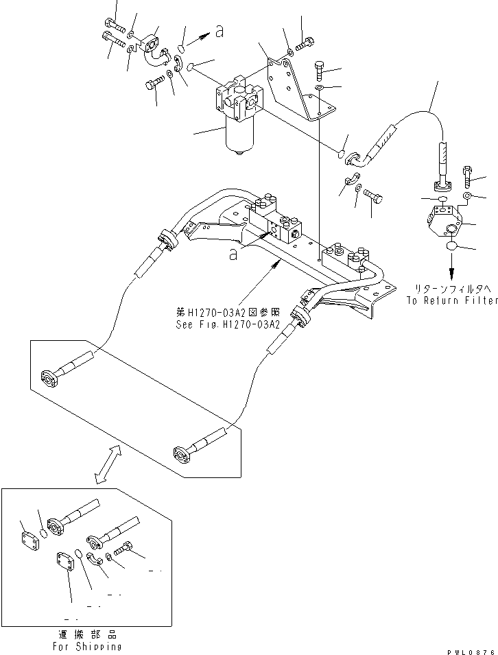 Komatsu parts book diagram for PC300-6Z S/N 30001-UP (Custom Spec.): ATTACHMENT LINE (RETURN LINE) (FOR BREAKER)(#33001-)