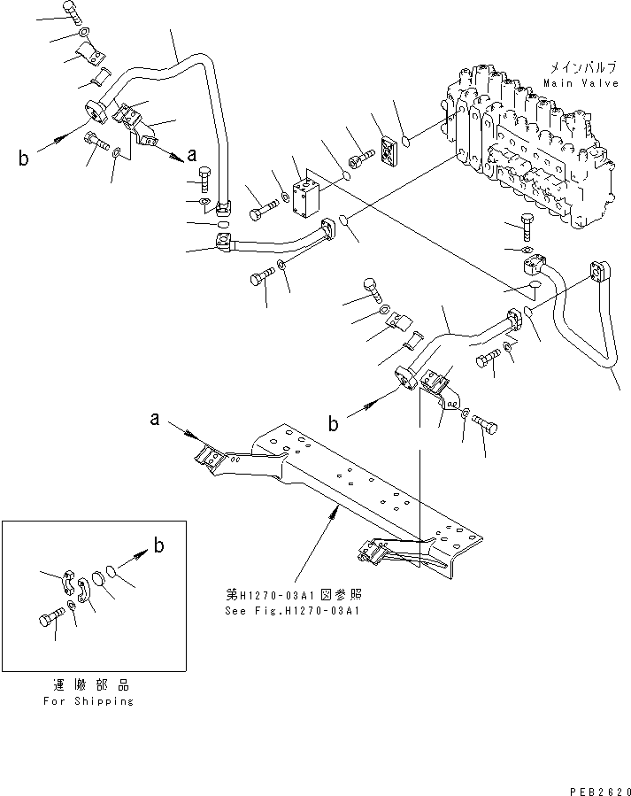 Komatsu parts book diagram for PC300-6Z S/N 30001-UP (Custom Spec.): ATTACHMENT LINE (2 ACTUATOR)(#30001-32999)