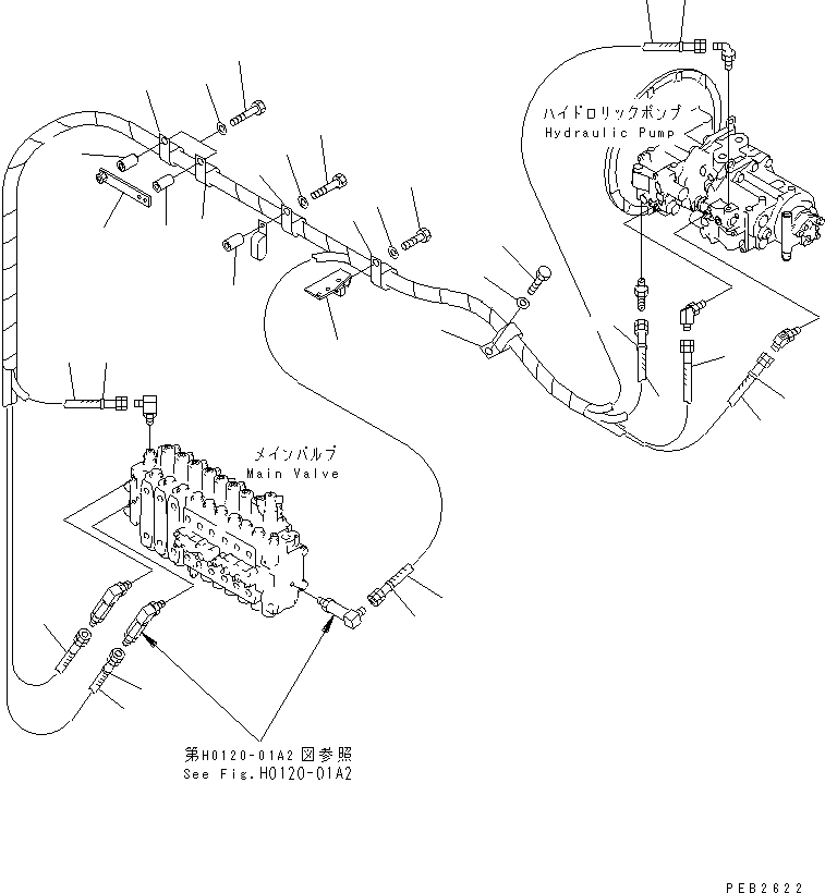 Komatsu parts book diagram for PC300-6Z S/N 30001-UP (Custom Spec.): LS LINE (PUMP TO VALVE) (2 ACTUATOR)(#30001-32999)