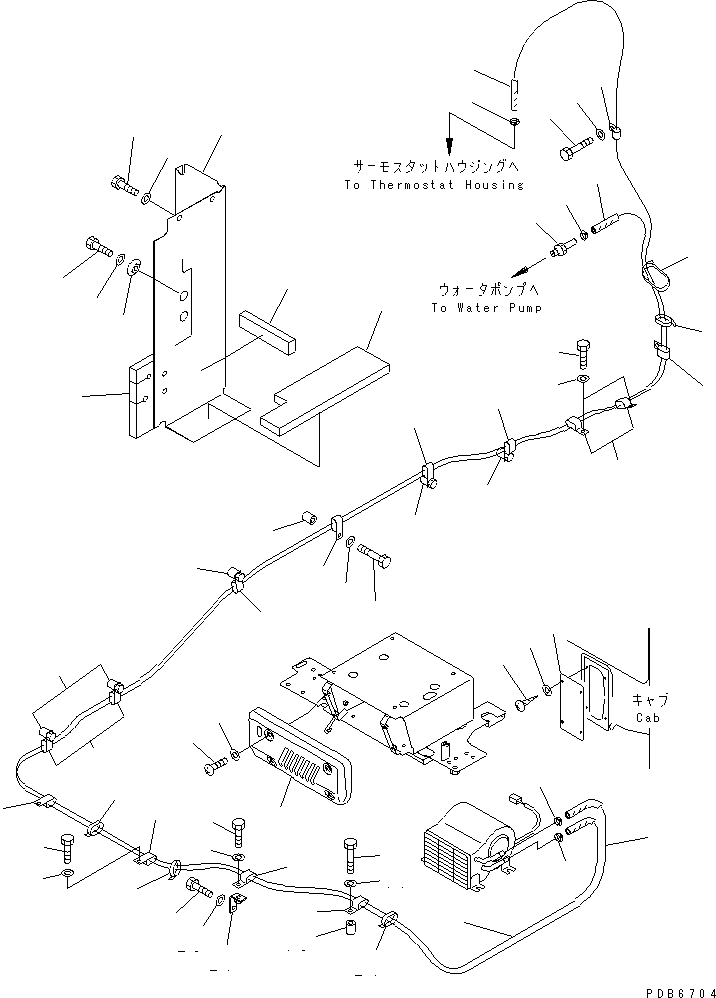 Komatsu parts book diagram for PC300-6Z S/N 30001-UP (Custom Spec.): CAR HEATER (2000 KCAL)(#30638-32999)