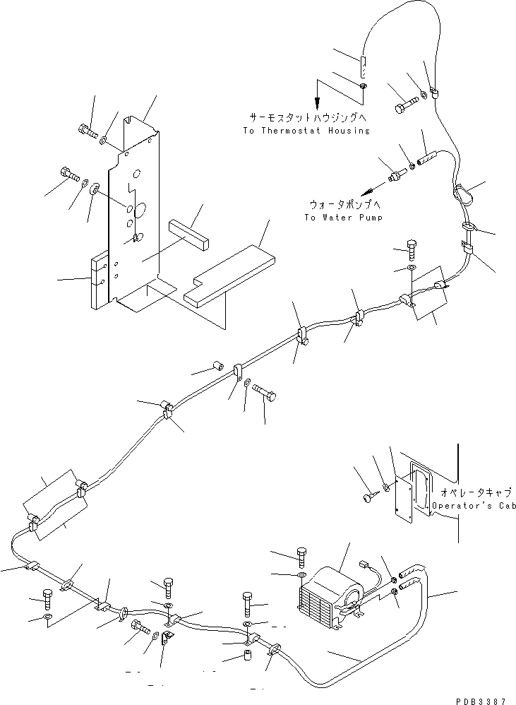 Komatsu parts book diagram for PC300-6Z S/N 30001-UP (Custom Spec.): CAR HEATER (LARGE CAPACITY) (3300 KCAL) (COLD WEATHER A SPEC.)(#30139-30637)