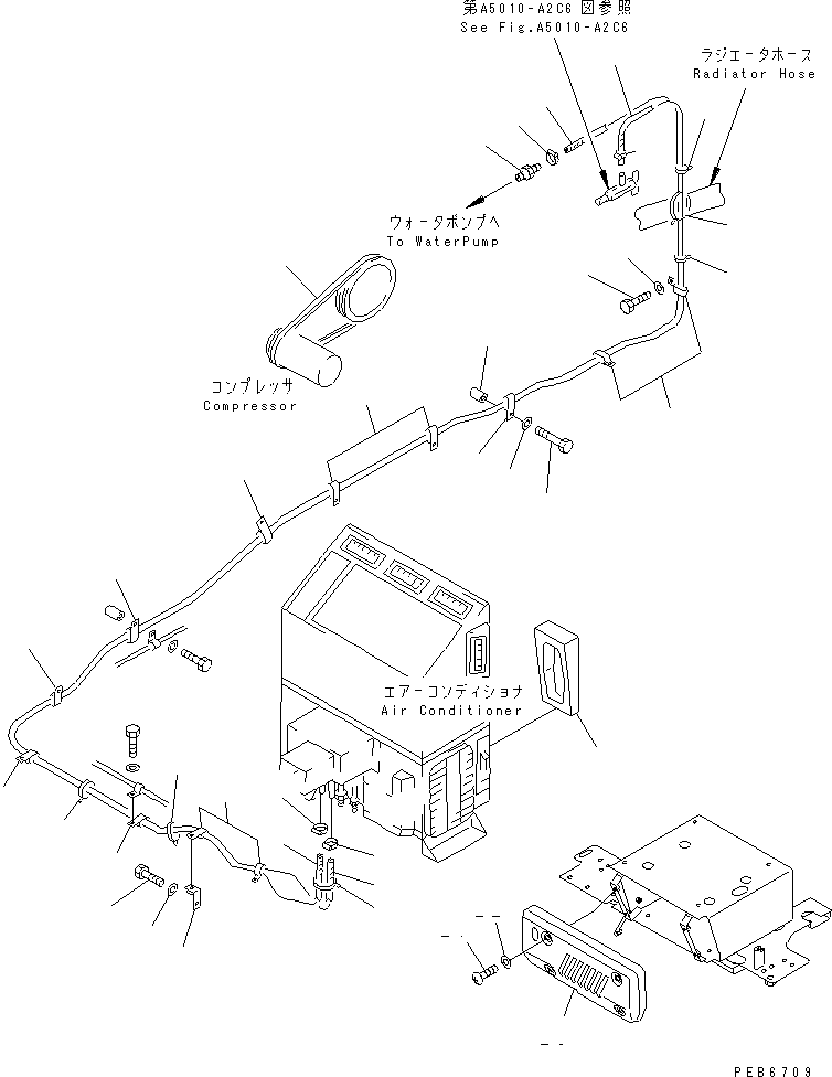 Komatsu parts book diagram for PC300-6Z S/N 30001-UP (Custom Spec.): AIR CONDITIONER (HEATING LINES AND DUCT)(#30638-32999)