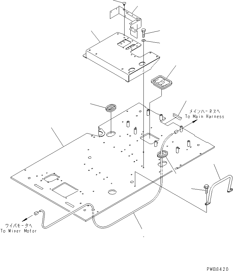 Komatsu parts book diagram for PC300-6Z S/N 30001-UP (Custom Spec.): FLOOR FRAME(#33001-33465)