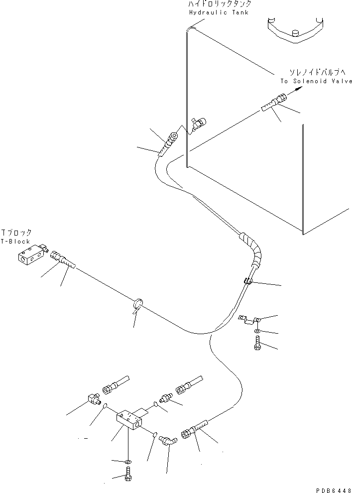 Komatsu parts book diagram for PC300-6Z S/N 30001-UP (Custom Spec.): FLOOR FRAME (PPC WORK LINE) (HOSE AND BLOCK)(#33001-33465)