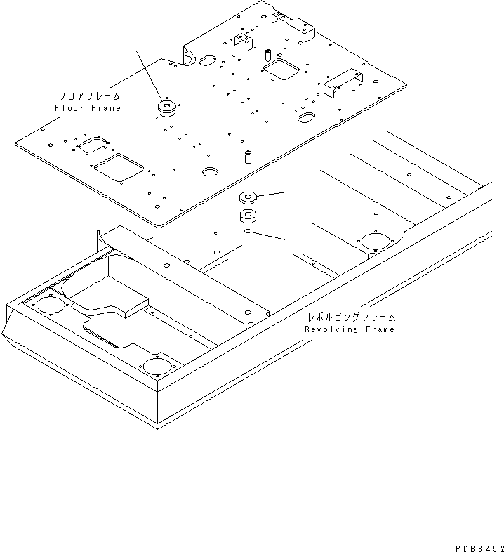 Komatsu parts book diagram for PC300-6Z S/N 30001-UP (Custom Spec.): FLOOR FRAME (CUSHION)(#30638-)