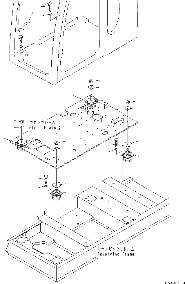 Komatsu parts book diagram for PC300-6Z S/N 30001-UP (Custom Spec.): FLOOR MOUNT(#33799-)