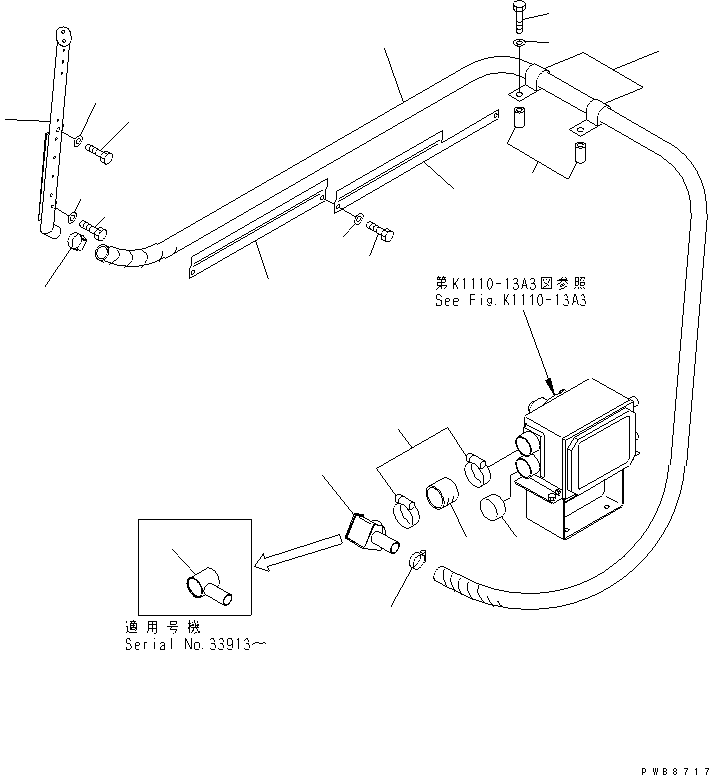 Komatsu parts book diagram for PC300-6Z S/N 30001-UP (Custom Spec.): DEFROSTER (HEATER)(#33001-)