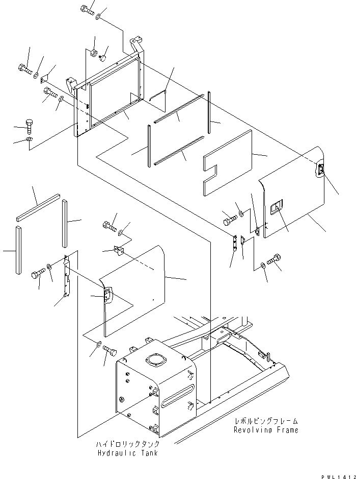 Komatsu parts book diagram for PC300-6Z S/N 30001-UP (Custom Spec.): LEFT SIDE DOOR (MACHINE CAB)(#32250-)