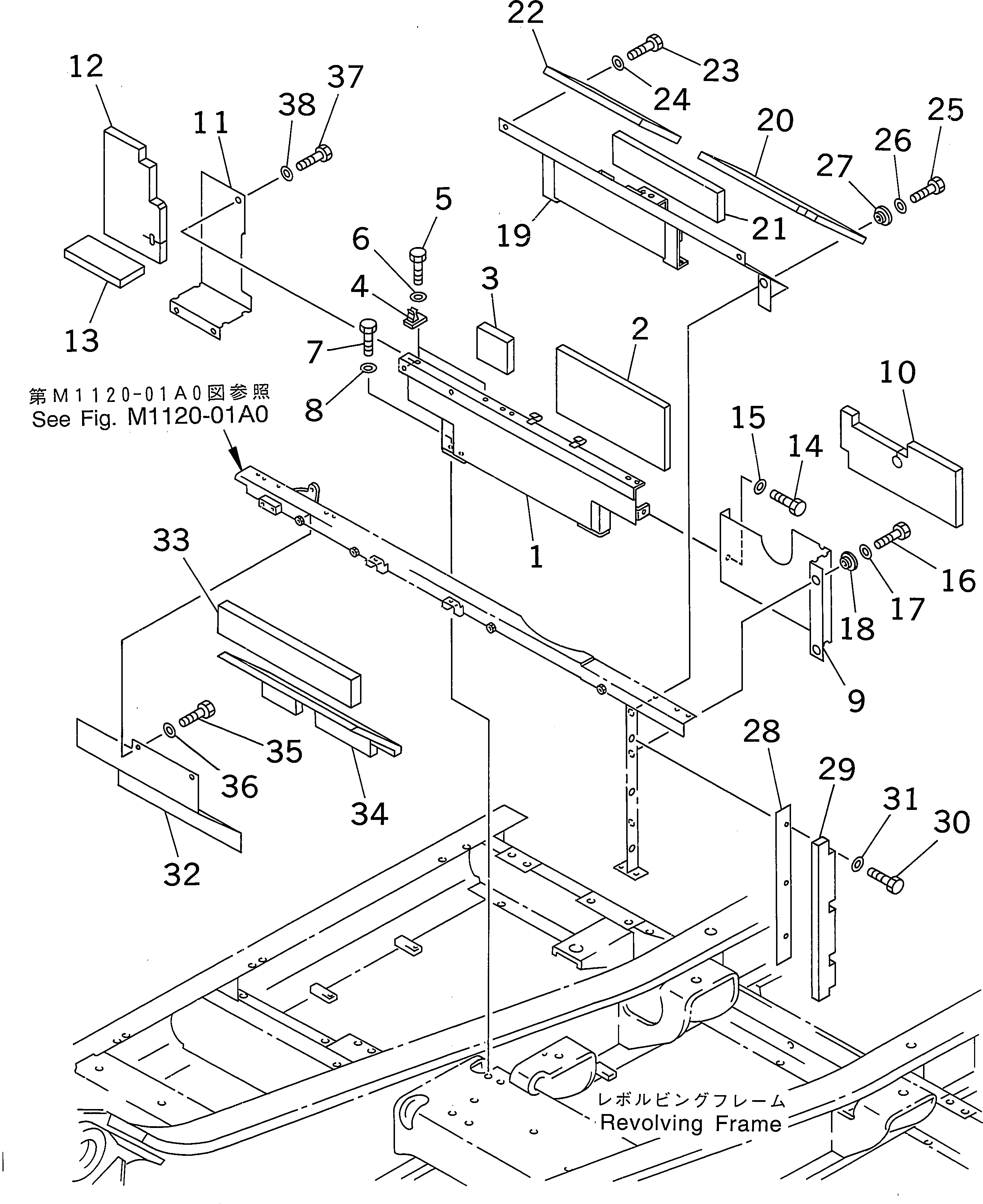 Komatsu parts book diagram for PC300-6Z S/N 30001-UP (Custom Spec.): PARTITION (MACHINE CAB) (ENGINE ROOM FRONT) (COLD WEATHER A SPEC)(#30139-32999)
