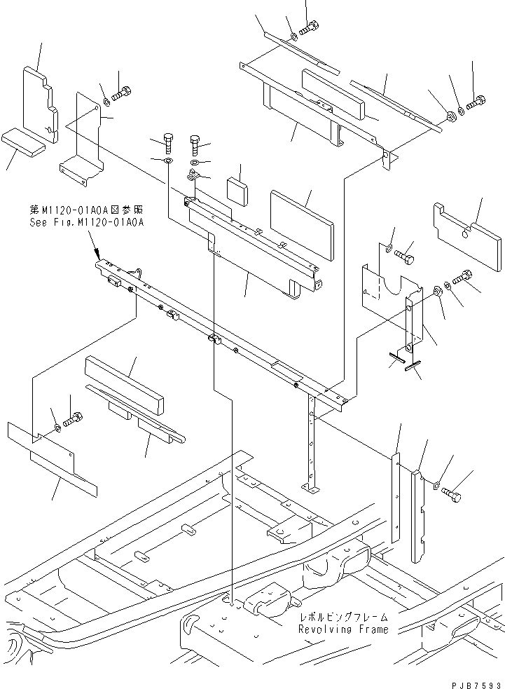 Komatsu parts book diagram for PC300-6Z S/N 30001-UP (Custom Spec.): PARTITION (MACHINE CAB) (ENGINE ROOM FRONT) (COLD WEATHER A SPEC)(#33001-)