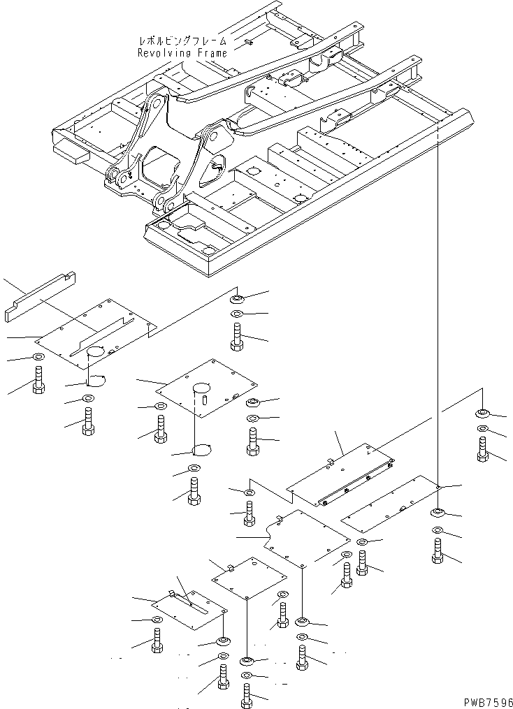 Komatsu parts book diagram for PC300-6Z S/N 30001-UP (Custom Spec.): UNDER COVER (HEAVY DUTY) (REVOLVING FRAME)(#33001-)