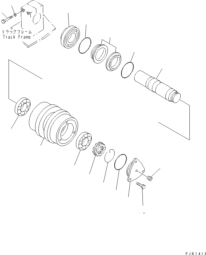 Komatsu parts book diagram for PC300-6Z S/N 30001-UP (Custom Spec.): CARRIER ROLLER (COLD WEATHER SPEC.)(#33001-)