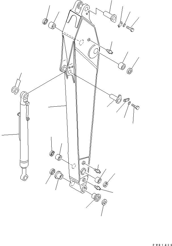 Komatsu parts book diagram for PC300-6Z S/N 30001-UP (Custom Spec.): ARM (3.2M) (HEAVY DUTY) (ARM AND BUCKET CYLINDER)