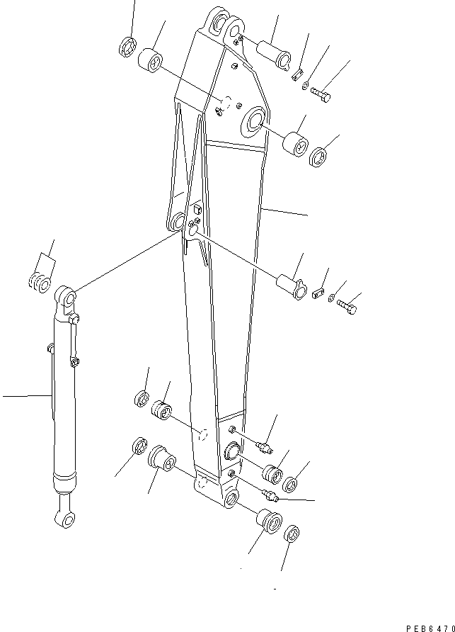 Komatsu parts book diagram for PC300-6Z S/N 30001-UP (Custom Spec.): ARM (4.0M) (ARM AND BUCKET CYLINDER)