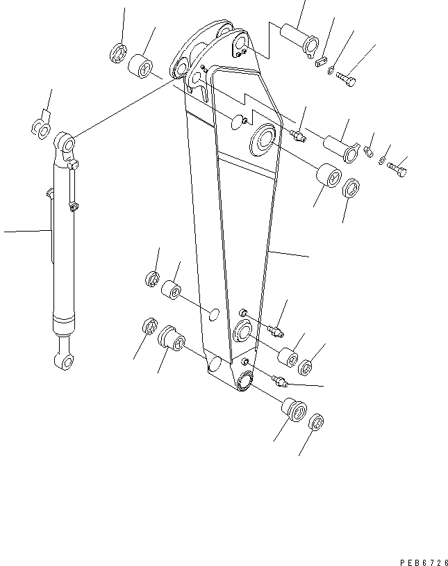 Komatsu parts book diagram for PC300-6Z S/N 30001-UP (Custom Spec.): ARM (2.2M) (ARM AND BUCKET CYLINDER)