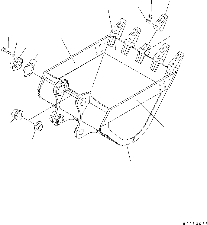 Komatsu parts book diagram for PC300-6Z S/N 30001-UP (Custom Spec.): BUCKET ? 1.2M3 ? 1340MM (VERTICAL PIN TYPE) (WITH ADJUSTING)(#34268-)