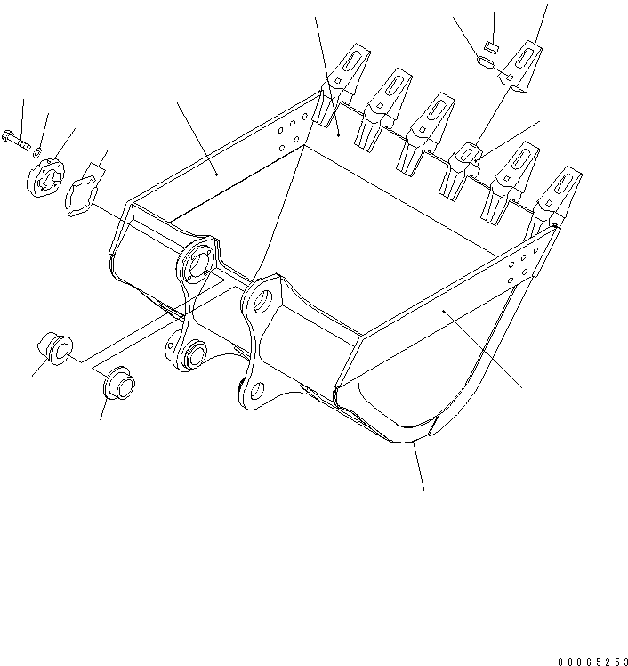 Komatsu parts book diagram for PC300-6Z S/N 30001-UP (Custom Spec.): BUCKET ? 1.4M3 ? 1515MM (VERTICAL PIN TYPE) (WITH ADJUSTING)(#34268-)