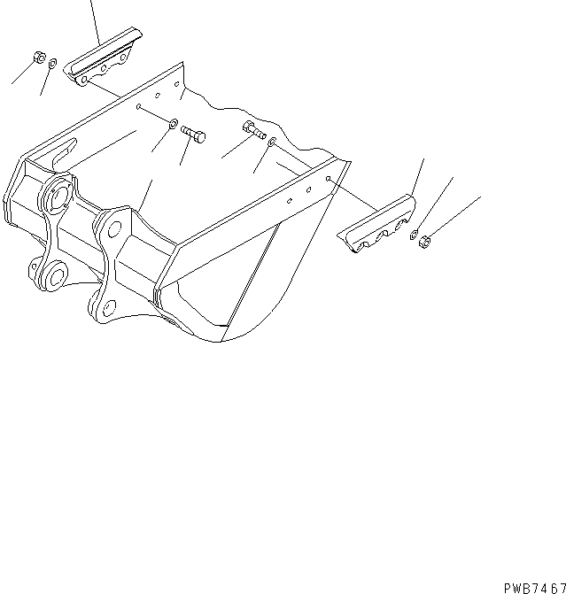 Komatsu parts book diagram for PC300-6Z S/N 30001-UP (Custom Spec.): SIDE CUTTER (FOR HEAVY DUTY BUCKET)(#33001-)