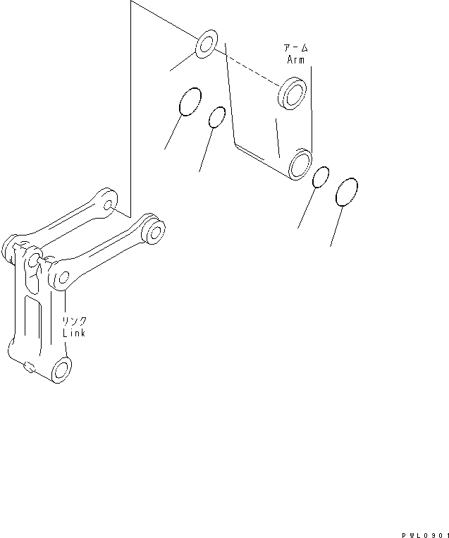 Komatsu parts book diagram for PC300-6Z S/N 30001-UP (Custom Spec.): SPACER(#33001-)