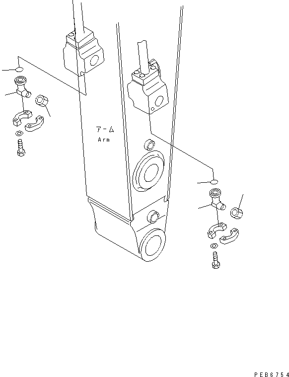 Komatsu parts book diagram for PC300-6Z S/N 30001-UP (Custom Spec.): BREAKER ADAPTER (FOR OKADA)