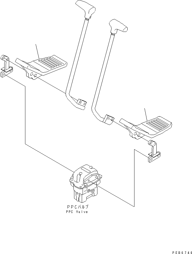 Komatsu parts book diagram for PC300-6Z S/N 30001-UP (Custom Spec.): PEDAL(#31152-)