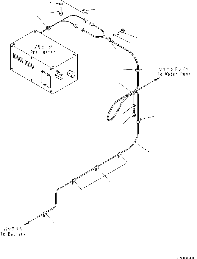 Komatsu parts book diagram for PC300-6Z S/N 30001-UP (Custom Spec.): PRE-HEATER (WIRING)(#30139-)