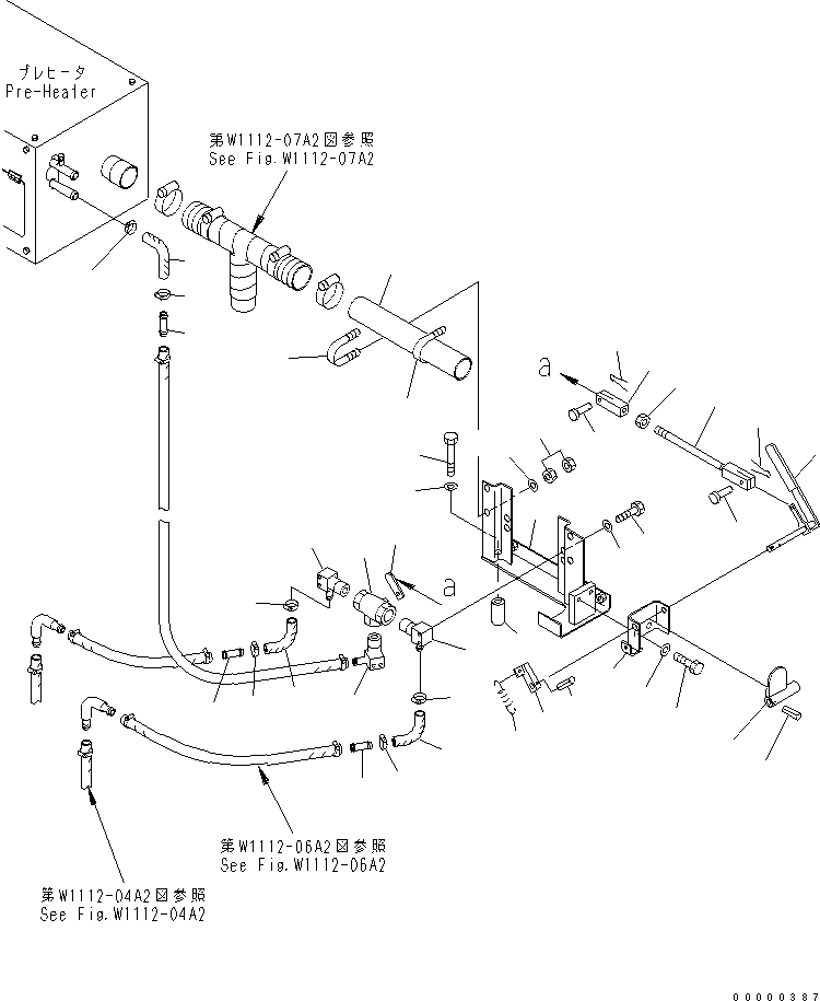 Komatsu parts book diagram for PC300-6Z S/N 30001-UP (Custom Spec.): PRE-HEATER (VALVE) (CAB HEATER) (1/2)(#34233-)