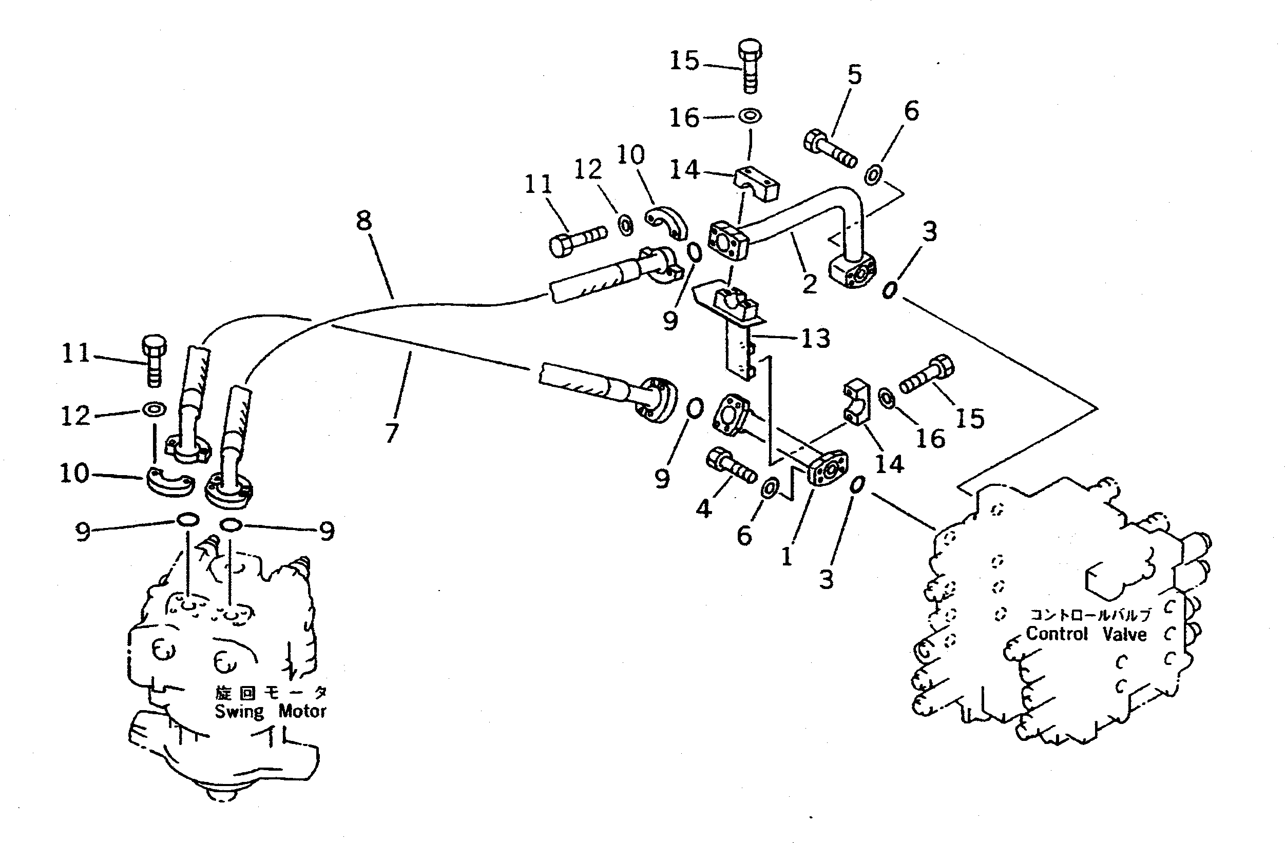 Excavators Komatsu / PC300-5K S/N K20001-UP(pc300-5u) / SWING MOTOR PIPING(180660 : 6681)