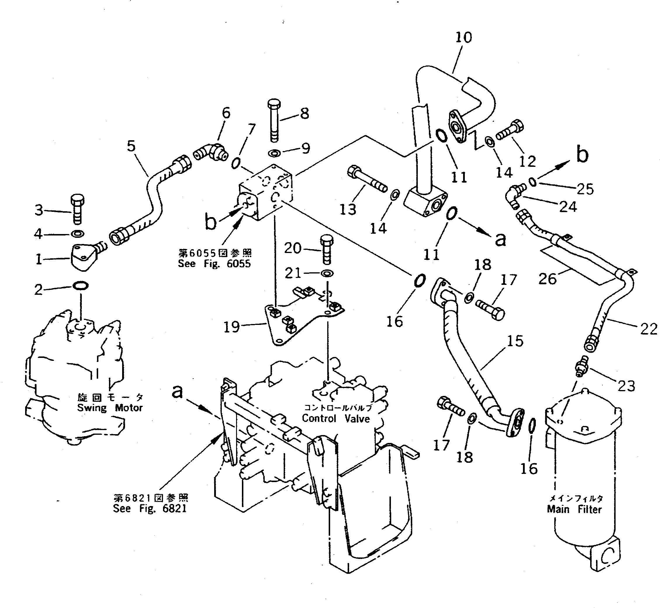 Excavators Komatsu / PC300-5K S/N K20001-UP(pc300-5u) / RETURN PIPING(180670 : 6701)