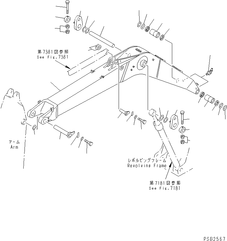 Excavators Komatsu / PC300-5K S/N K20001-UP(pc300-5u) / BOOM (TBG SPEC.) (EC SAFETY REGULATION)(#K20407-)(210040 : 7003A)
