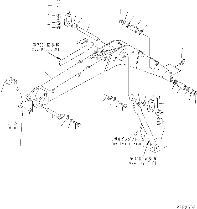 Excavators Komatsu / PC300-5K S/N K20001-UP(pc300-5u) / BOOM (FOR ADDITIONAL PIPING) (EC SAFETY REGULATION)(#K20407-)(210060 : 7005A)