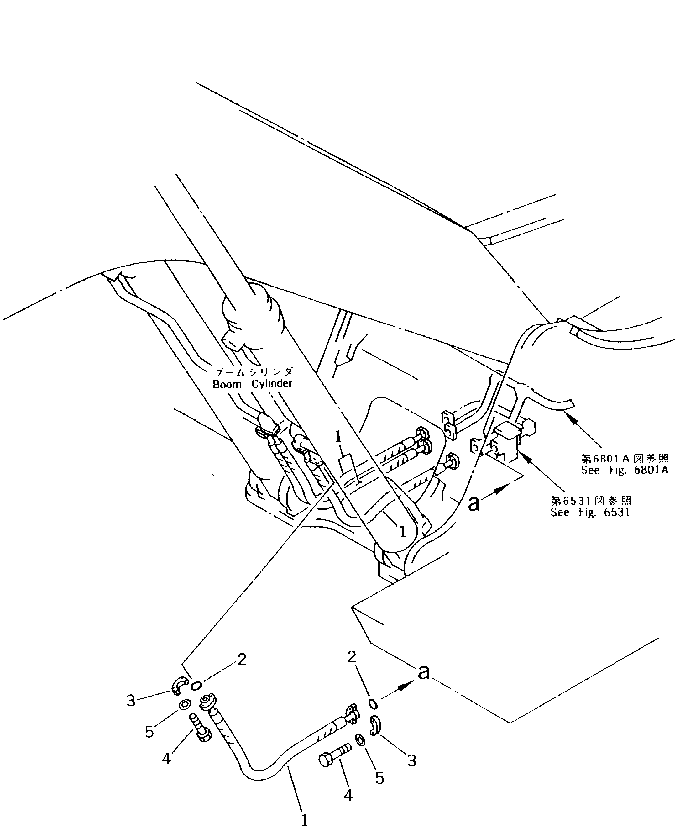 Excavators Komatsu / PC300-5K S/N K20001-UP(pc300-5u) / BOOM CYLINDER PIPING (ATTACHMENT SIDE)(210090 : 7101)