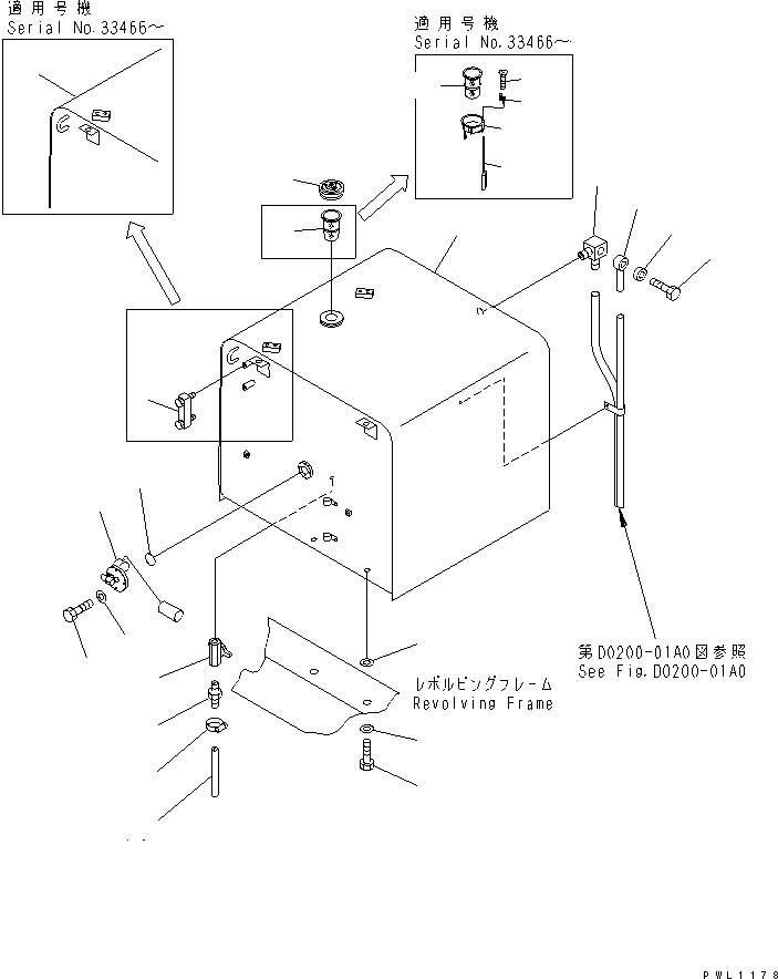 Komatsu parts book diagram for PC300-6 S/N 30001-UP: FUEL TANK