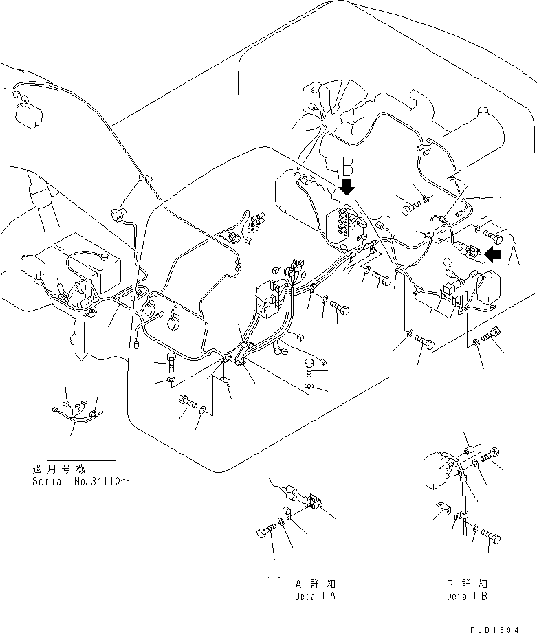 Komatsu parts book diagram for PC300-6 S/N 30001-UP: WIRING (MAIN HARNESS)