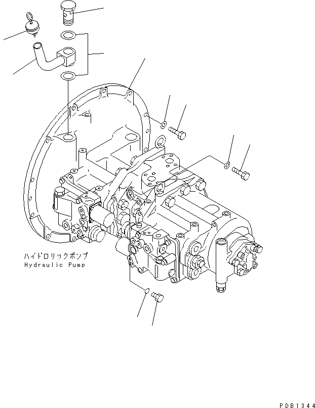 Komatsu parts book diagram for PC300-6 S/N 30001-UP: MAIN PUMP (CONNECTING PARTS)(#30001-34127)