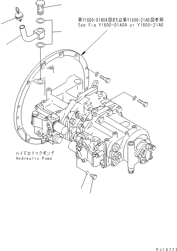 Komatsu parts book diagram for PC300-6 S/N 30001-UP: MAIN PUMP (CONNECTING PARTS)(#34128-)
