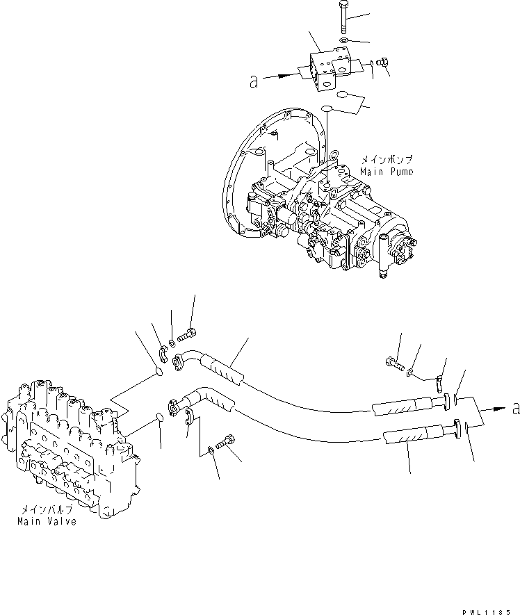 Komatsu parts book diagram for PC300-6 S/N 30001-UP: DELIVERY LINE (WITHOUT INLINES FILTER)(#33466-)