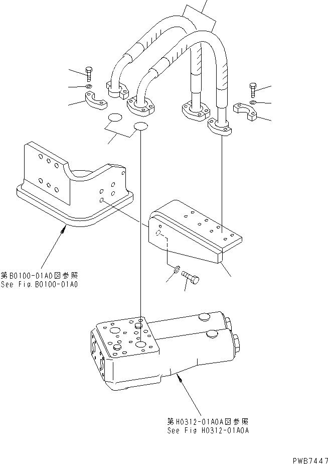 Komatsu parts book diagram for PC300-6 S/N 30001-UP: DELIVERY LINE (BRANCH) (WITH INLINES FILTER)(#33001-33465)