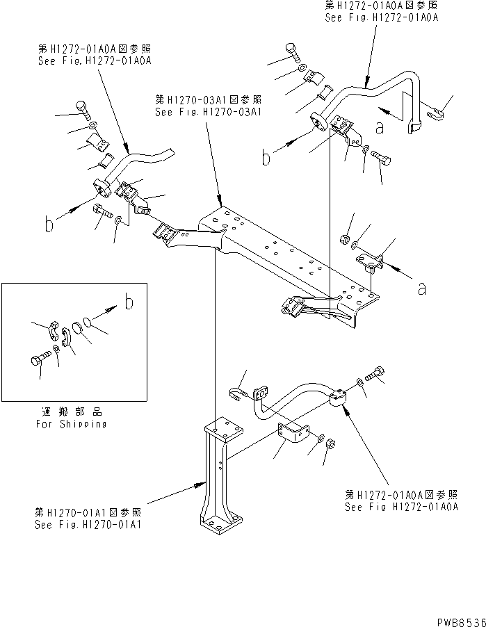 Komatsu parts book diagram for PC300-6 S/N 30001-UP: ATTACHMENT LINE (2 ACTUATOR) (2/2)(#33001-)