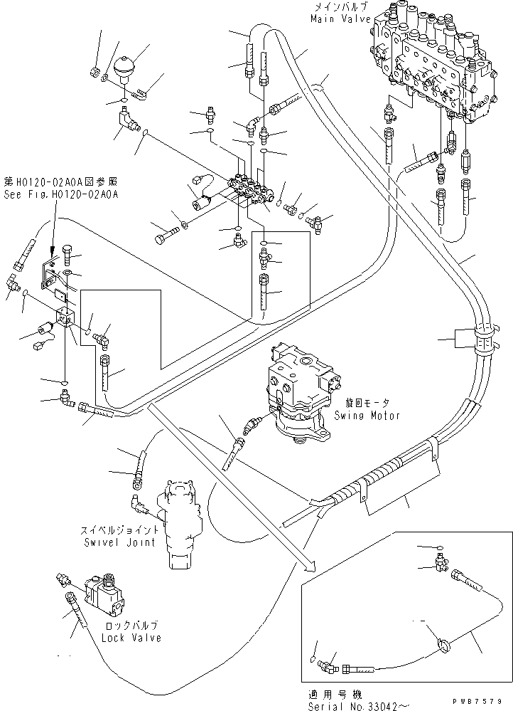 Komatsu parts book diagram for PC300-6 S/N 30001-UP: SOLENOID VALVE(#33001-33465)